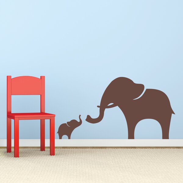 Wallums Wall Decor Mama And Baby Elephant Wall Decal & Reviews | Wayfair